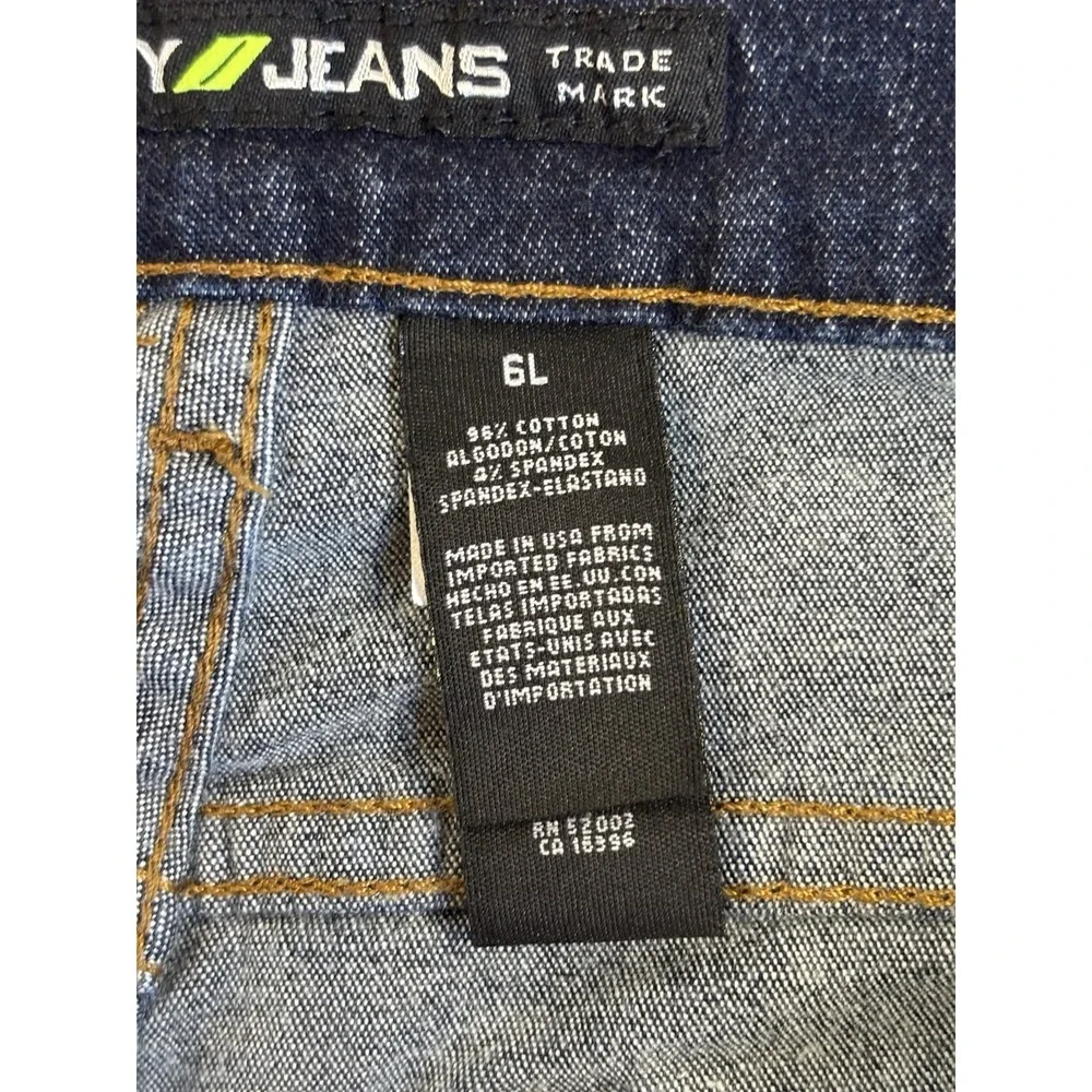 VTG DKNY Women's 6L Times Square Flare Jeans Dark Wash Blue Denim Y2K 90's Retro
